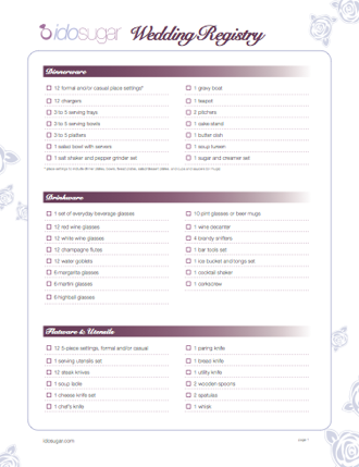 wedding checklist sample